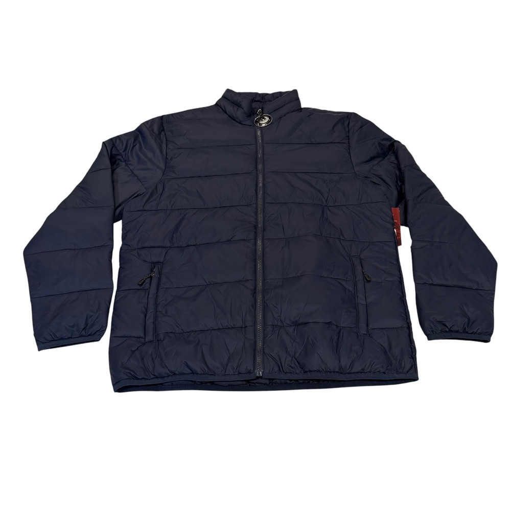 Swiss Tech Mens Peakblast Packable Puffer Jacket Navy Blue Medium 38-40